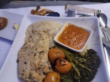Chicken - fairly bland and the broccoli was cooked to death, happy I had eaten in QF