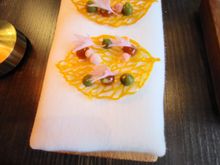 Mango feuille, chutney, burnt lettuce, chilli