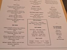 The wine/alcohol list 