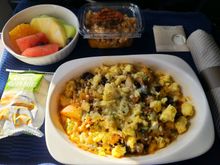 If this is a United 1st class meal from Denver to Cancun. Breakfast.