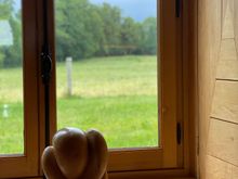 Art in the Centaure cottage at Domaine des Etangs made it feel like home.