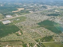 Just part of the massive Camp Scholler camping area with RVs, caravans and tents. Around 18000 pitches during the week of Air Venture