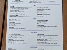 Breakfast food menu