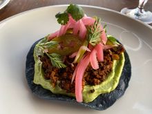 Vegan tostada - we thought it was very flavorful and pretty good.