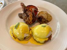 Soft shell crab eggs Benedict 