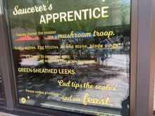 “GROAN”-worthy window ad at Pearl Farmers’ Market