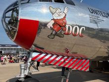 “Doc” with RADAR Calibration Squadron stripes on the nose wheel door