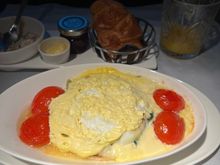 Poached eggs - disgusting. Why bother? I had one bite and asked for the pancakes instead 