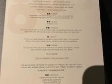 Tasting menu. Note the sixth course. 