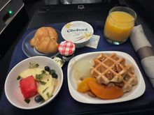 This was breakfast an hour out; very noisy cabin this morning…. Eggs next time, but the warm compote was good