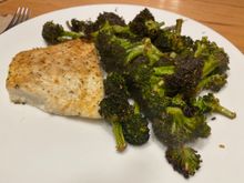 Halibut and broccoli.  Was so glad to feel like cooking again.