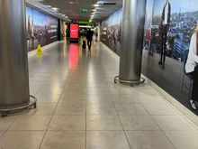 Corridor after passport control to baggage hall