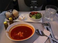 Tomato soup very nice and hot. No wine for me tonight.