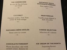 The dessertmenu