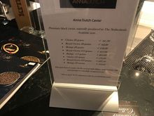 Comes complete with caviar menu