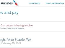 AA - Our system is having trouble -when I try to "HOLD" an itinerary