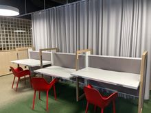 Adjustable desks for working.