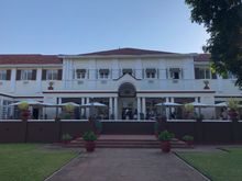 View of the terrace where one can take tea