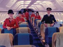 Cabin crew, Boeing 707, c. 1970
