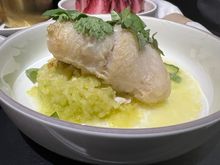 Fluke - green tomato salsa, basil


