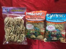 Kripik items such as emping: https://en.wikipedia.org/wiki/Emping