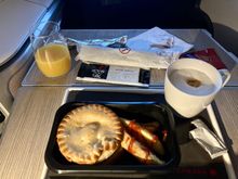 On the Seoul to Hong Kong portion, a hot chicken pie with French fries, which was a first for me.