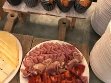 Fresh muffins and cold plate