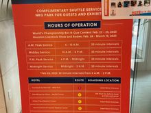 Shuttle schedule 