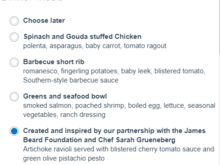 Meal option in J 