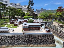 A scale model of the Dejima settlement ( inside the Dejima museum). Whilst there I saw about 10 coaches drop off people outside ( probably from the cruise ship) but they were being guided to the nearby chinatown.