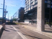 Tram 4 stop Toni Areal next to the Sheraton 