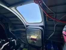 One of the rear hatches open in flight 