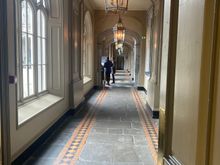 This is where you enter for the tour, and you walk down this hallway 


