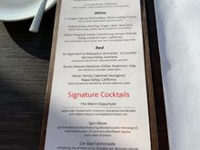 Wine list.