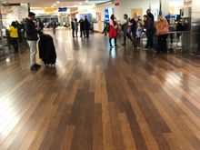 Bustling terminal post-security at FAI