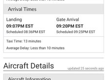 AC859 scheduled and actual timings 