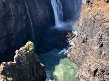 Reduced water flow evident beyond Livingstone Island