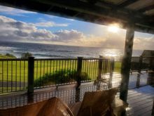View from the lanai toward the big island after a rain storm 