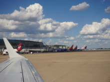 Austin airport lineup, BA flight
