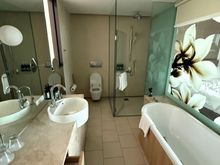 Note toiletries in drawer at bottom left