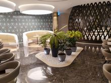 The First class section of the Saudia lounge - not many Saudia flights have a First class cabin 