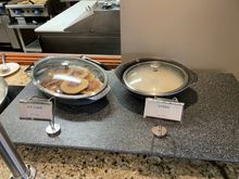 Hot breakfast, staff will serve the food.