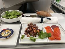 Salmon was great! Quinoa was ok. Bread was warm-ish this time at least. 