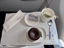 Dessert chocolate fondant with mastic