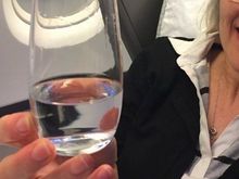 Water shortage?  Oversize glass?  Suffice to say that the champagne was of a similar volume!