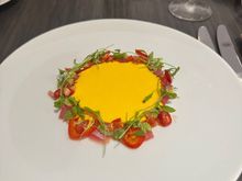 Tuna tartare starter. Very spicy with the jalapeños and a tad too much sauce. Also a bit light on the tuna. 