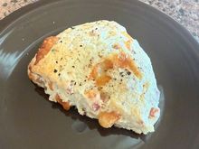 Black pepper, gruyere and ham