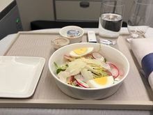 Blanched green asparagus salad