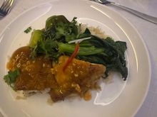 Chicken with chilli and Choi sum