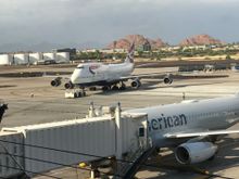 First 744 pushes back - looking like a decent evening...